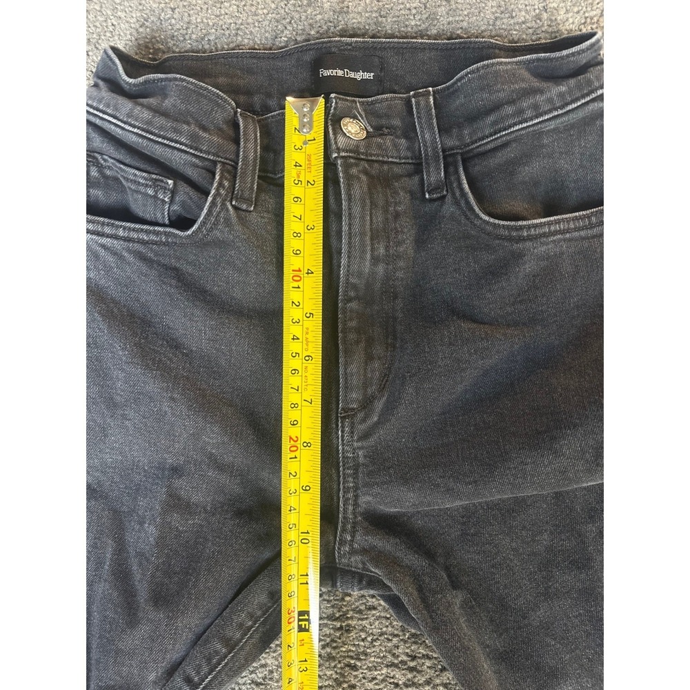 Favorite Daughter The Valentina High Rise Straight Leg Jeans Black Wash Size 25 - Picture 4 of 11